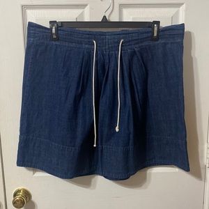 Drawstring Denim Skirt